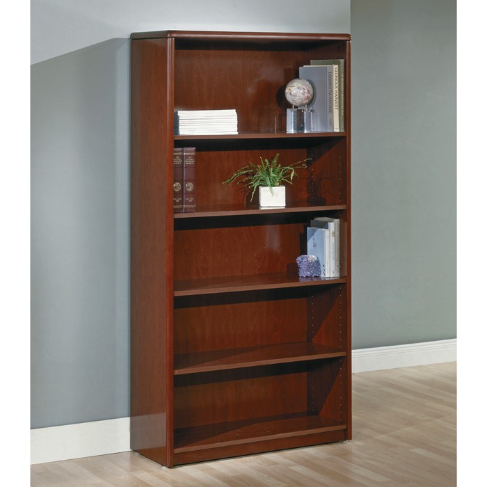 Shelf Bookcase, 70 inch, Dark Cherry Wood