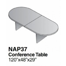10ft x 4ft Racetrack Conference Table, Espresso
