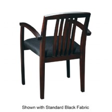 Napa Guest Chair - Espresso  w/ Wood Slat Back - Black Fabric