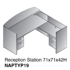 Napa Reception Station 71x71x42H 2-Hanging Pedestal Espresso