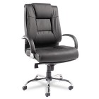 Ravino High-Back Big-Tall Black Leather Chair