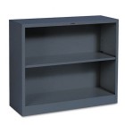 HON Brigade Metal Bookcase,2 Shelves, 3' x 29" x 12' Charcoal