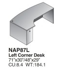 Left Corner Bow Desk 71X48, Espresso