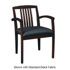 Napa Guest Chair - Espresso  w/ Wood Slat Back - Black Fabric