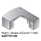 Right L Shape w/Curved Corner 71"x83"