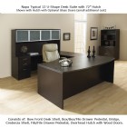 U Shape Office Desk Suite w/Hutch 72inch x 113inch in Espresso/Urban Walnut