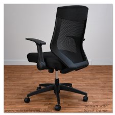 Alera EB-K Series Synchro Mid-Back Flip-Arm Mesh Chair, Black/Cool Gray Frame