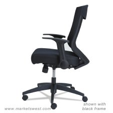 Alera EB-K Series Synchro Mid-Back Flip-Arm Mesh Chair, Black/Cool Gray Frame