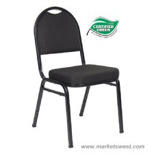 Black Fabric Stacking Guest Chair