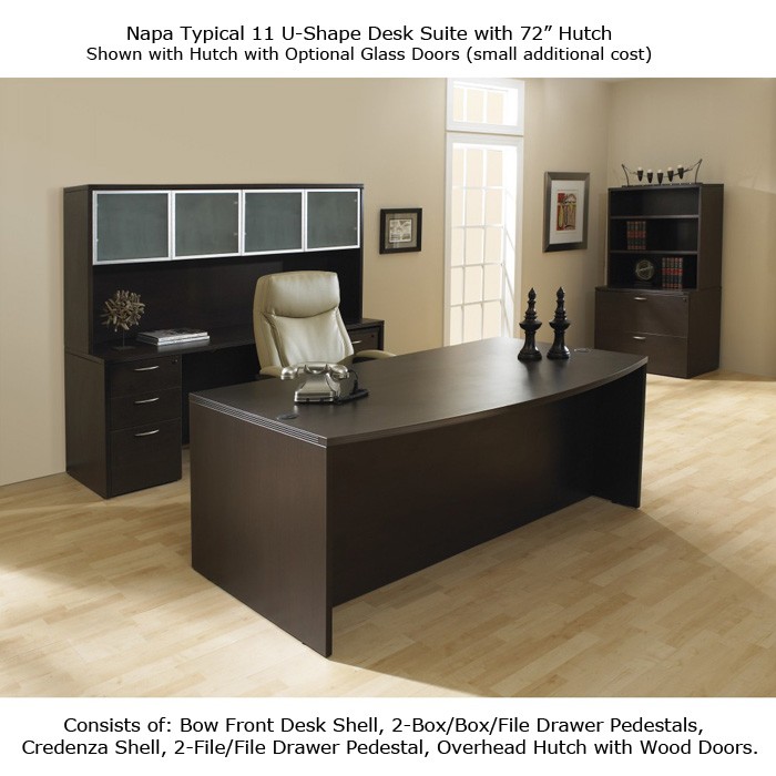 Executive Office Suite Desk Hutch Credenza Espresso Urban