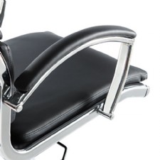 Neratoli High-Back Swivel/Tilt Chair, Black Soft-Touch Leather, Chrome Frame