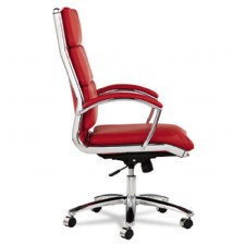 Neratoli High-Back Swivel/Tilt Chair, Red Soft-Touch Leather, Chrome Frame
