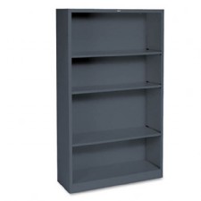 HON Brigade Metal Bookcase, 4 Shelves, 3' x 5' x 12' Charcoal