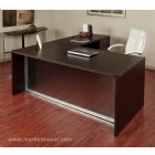 L-Shape Desk 72"x84" with Glass Front, Espresso or Urban Walnut