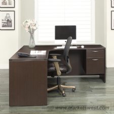 L-Shape Desk 72"x72" with Computer Corner, Espresso or Urban Walnut