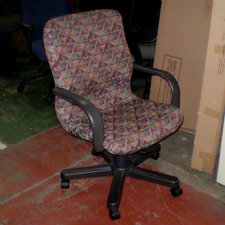 LOCAL ONLY Mid-Back Desk/Conference Chair with Multi-Color Fabric - Used