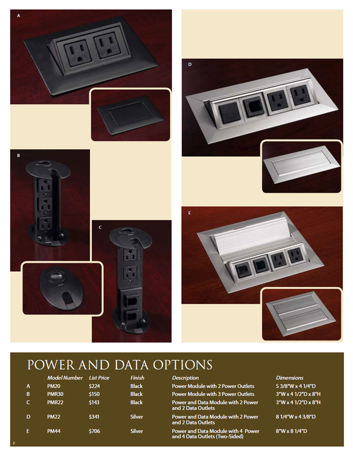 Mayline Power and Data Options
