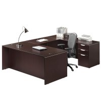 U Shape Office Desk Suite 71" x 112" Rectangle Front Hutch