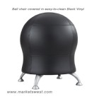 Zenergy Black Vinyl Ball Chair, 22 1/2" Diameter x 23" High
