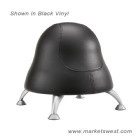 Runtz Ball Chair, 12" Diameter x 17" High - Black Vinyl