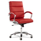 Neratoli Mid-Back Swivel/Tilt Chair, Red Soft-Touch Leather, Chrome Frame