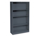 HON Brigade Metal Bookcase, 4 Shelves, 3' x 5' x 12' Charcoal