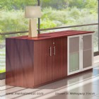 Medina Series Low Wall Cabinet - Wood/Glass Combination
