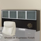 71 inch Overhead Storage Hutch w/Glass Doors, Espresso