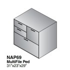 Multi-File Credenza Pedestal 31X23, Espresso