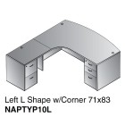 Left L-Shape w-Curved Corner 71x83