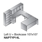 Left U-Shape Desk Suite + Bookcase 107x107