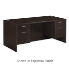 Double Pedestal Desk 66"x30" in Espresso or Urban Walnut Finish