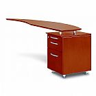 Napoli Curved Desk Return with Pencil-Box File Pedestal - Right 63 in