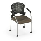 Office Master SG2K Stacking Guest Chair-Padded Fabric Seat-Casters