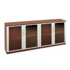 Napoli Low Wall Cabinet with Doors-All Glass Doors