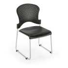 Office Master ST200 Stacking Guest Chair-Black Plastic Seat