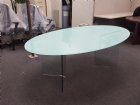 7-ft Glass Oval Conference Table Used -LOCAL OFFER