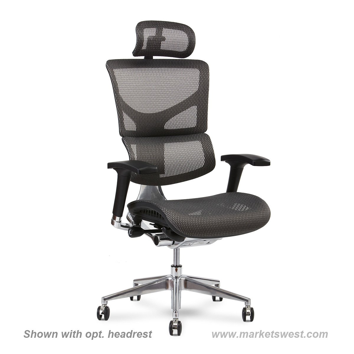 X-Chair X1 High End Task Chair, Grey Flex Mesh with Headrest - Ergonomic  Office Seat/Dynamic Variable Lumbar Support/Highly Adjustable/Relaxed